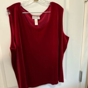 3X pants and tank top red velvet set